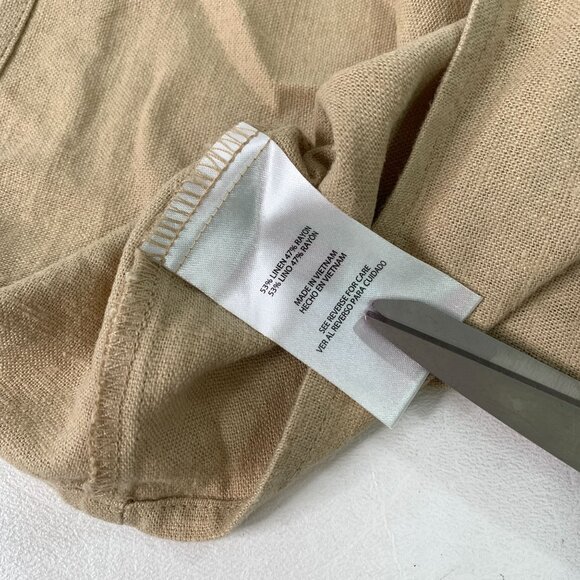 Express Women's Top XL Beige Linen Blend Square Neck Tank Top Size XL - Picture 6 of 7